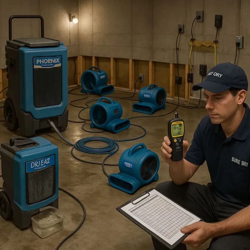 Structural Drying and Dehumidification process in Molalla, OR